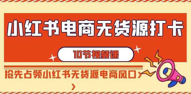 小红书电商-无货源打卡，抢先占领小红书无货源电商风口（10节课）-灵悟轻创社