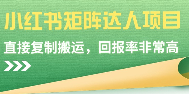 小红书矩阵达人项目，直接复制搬运，回报率非常高-灵悟轻创社